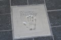 Johnny Hallyday Hand Print autograph International Film Festival in la croisette Cannes floor