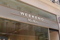 Max mara weekend logo brand store and text sign women girls clothes and accessories shop