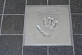 Jean paul Belmondo Hand Print International Film Festival in la croisette Cannes floor city France Royalty Free Stock Photo