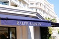 Ralph Lauren store text sign and logo brand shop front of entrance facade American fashion Royalty Free Stock Photo