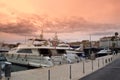 Cannes port at sunset