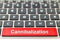 Cannibalization word on computer space bar Royalty Free Stock Photo
