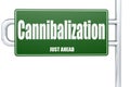 Cannibalization word on green road sign Royalty Free Stock Photo