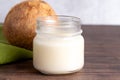 Canning Jar of Solidified Coconut Oil A Healthy Alternative to Vegetable Oils