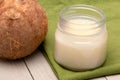 Canning Jar of Solidified Coconut Oil A Healthy Alternative to Vegetable Oils