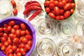 Canning tomatoes.process pickled tomatoes in jar