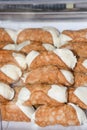 Cannoli are Italian pastries that originated from Sicily and are today a staple of Sicilian cuisine Royalty Free Stock Photo