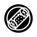 cannoli pastry italian cuisine glyph icon vector illustration