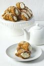 Cannoli Siciliani stuffed with ricotta cream