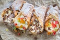 Cannoli stuffed with cream cheese Royalty Free Stock Photo