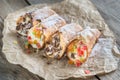 Cannoli stuffed with cream cheese Royalty Free Stock Photo