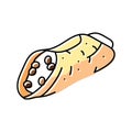 cannoli sweet food color icon vector illustration