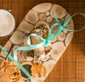 Cannoli sweets with rose decoration