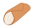Cannoli - traditional sweet italian sicilian pastry with creamy filling. Vector hand drawn illustration.
