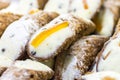 Cannoli, typical Sicilian desserts Royalty Free Stock Photo