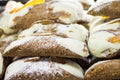 Cannoli, typical Sicilian desserts Royalty Free Stock Photo