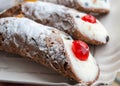 Cannoli, a typical sicilian pastry Royalty Free Stock Photo