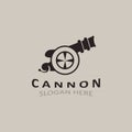 Cannon Artilery logo vintage image design. cannonball military logo concept Royalty Free Stock Photo