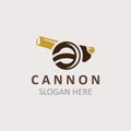 Cannon Artilery logo vintage image design. cannonball military logo concept Royalty Free Stock Photo