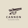 Cannon Artilery logo vintage image design. cannonball military logo concept Royalty Free Stock Photo