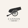 cannon artillery bullet silhouette art logo vector Royalty Free Stock Photo