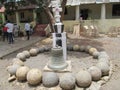 Cannon Balls and 1720 CE bell at Fort Diu