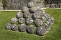 Cannon Balls at Pevensey Castle in East Sussex Royalty Free Stock Photo