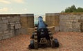 Cannon on bastion in gibraltar