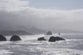 Cannon Beach and Haystack Rocks on the Oregon Coast as Seen from Ecola State Park, Taken in Spring Royalty Free Stock Photo