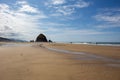 Cannon Beach, Oregon coast: the famous Haystack Rock Royalty Free Stock Photo