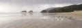 Cannon Beach Oregon Panorama - Romantic Walk Royalty Free Stock Photo