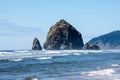 Cannon Beach Oregon with a view of the famous Haystack Rock Royalty Free Stock Photo