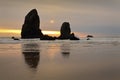 Cannon Beach Pinnacles Sunset