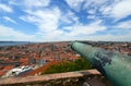 Cannon at Castle of Sao Jorge, Lisbon, Portugal Royalty Free Stock Photo