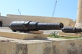 A cannon of the Citadel of Qaitbay. Royalty Free Stock Photo