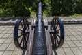 Cannon in the courtyard of the Sarospatak Castle in Hungary