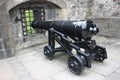 A cannon in the Edinburgh Castle Royalty Free Stock Photo