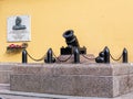 Cannon at the entrance to the Admiralty building in St Petersburg