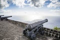 Cannon faces the Caribbean Sea at Brimstone Hill Fortress Royalty Free Stock Photo