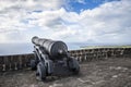 Cannon faces the Caribbean Sea at Brimstone Hill Fortress Royalty Free Stock Photo