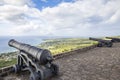 Cannon faces the Caribbean Sea at Brimstone Hill Fortress Royalty Free Stock Photo