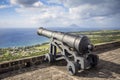 Cannon faces the Caribbean Sea at Brimstone Hill Fortress Royalty Free Stock Photo