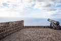 Cannon faces the Caribbean Sea at Brimstone Hill Fortress Royalty Free Stock Photo