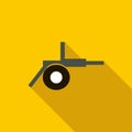 Cannon field artillery icon, flat style Royalty Free Stock Photo