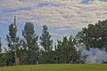 Cannon Firing at Fort Sisseton Royalty Free Stock Photo