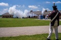 Cannon firing, fort snelling