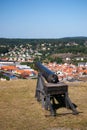 Cannon at Fredriksten Fort and Fredriksten view Royalty Free Stock Photo