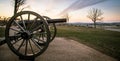 Cannon at Gettysburg at sunrise