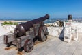 Cannon of Guia Lighthouse Fortress and Chapel of our Lady. SÃÂ£o Lazaro, Macau, China Royalty Free Stock Photo