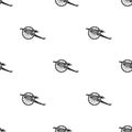 Cannon icon in black style isolated on white background. Museum pattern stock vector illustration. Royalty Free Stock Photo